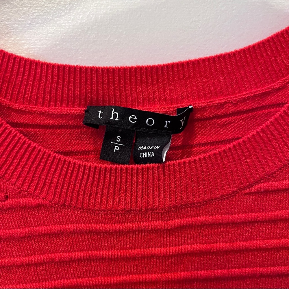 Theory JunJeen Prosecco Top Red Orange Knit Sleeveless - Picture 4 of 7